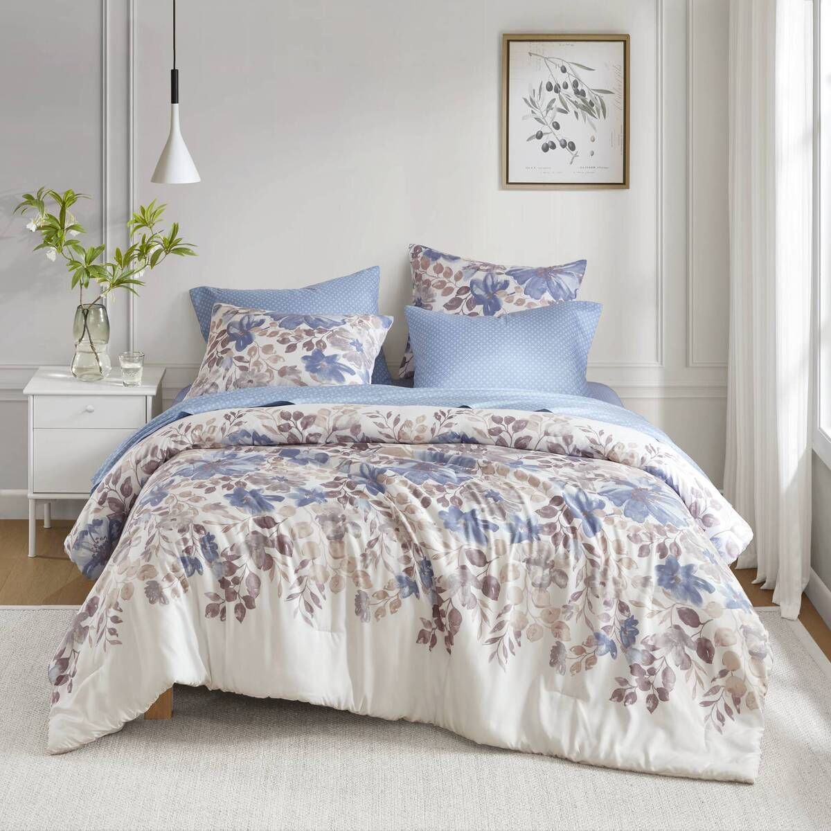 Floral Comforter Set with Bed Sheets