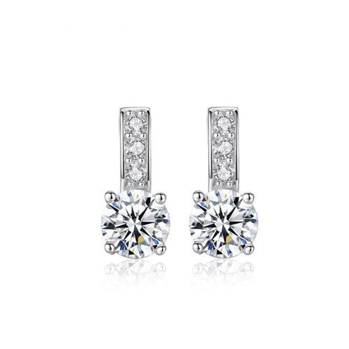 Eight Hearts and Arrows AAA Level Cubic Zirconia Inlaid Dangling Style 925 Sterling Silver Earrings